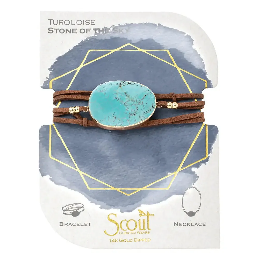 CONVERTIBLE SUEDE STONE WRAP WITH MAGNETIC CLASP