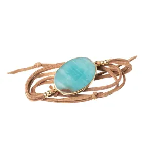 CONVERTIBLE SUEDE STONE WRAP WITH MAGNETIC CLASP