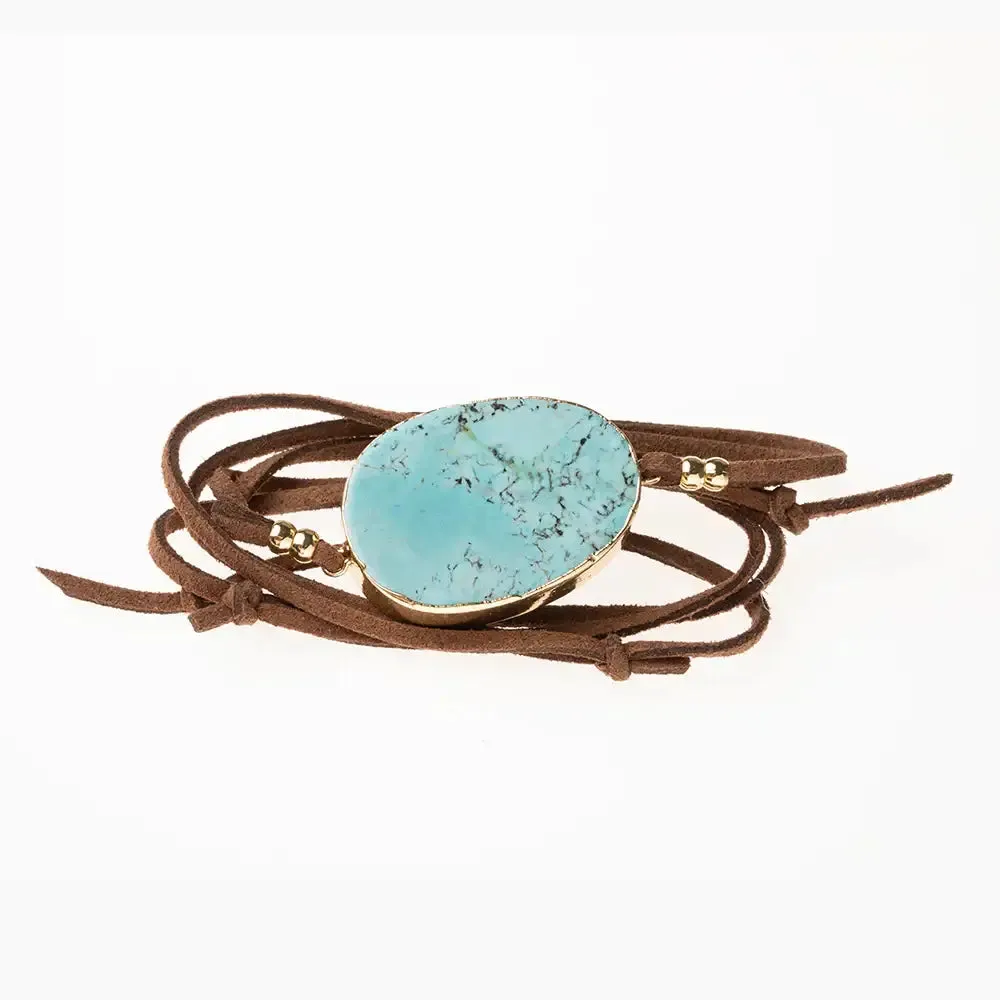 CONVERTIBLE SUEDE STONE WRAP WITH MAGNETIC CLASP