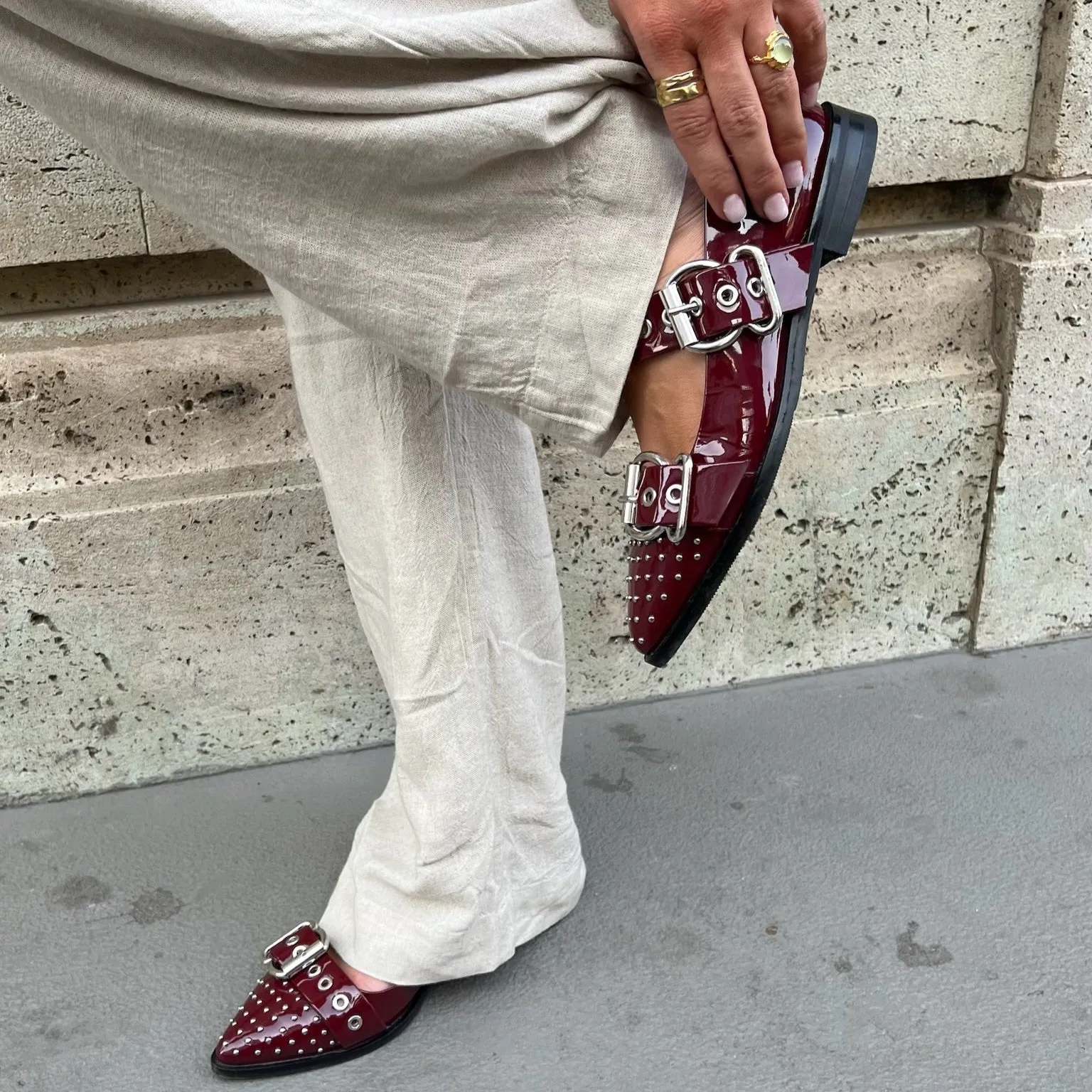 Copenhagen Shoes Future Vibes Patent Ballerina Bordo