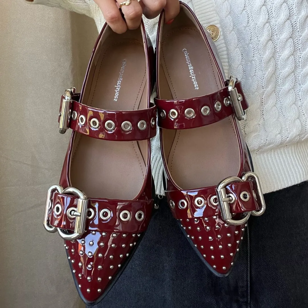 Copenhagen Shoes Future Vibes Patent Ballerina Bordo