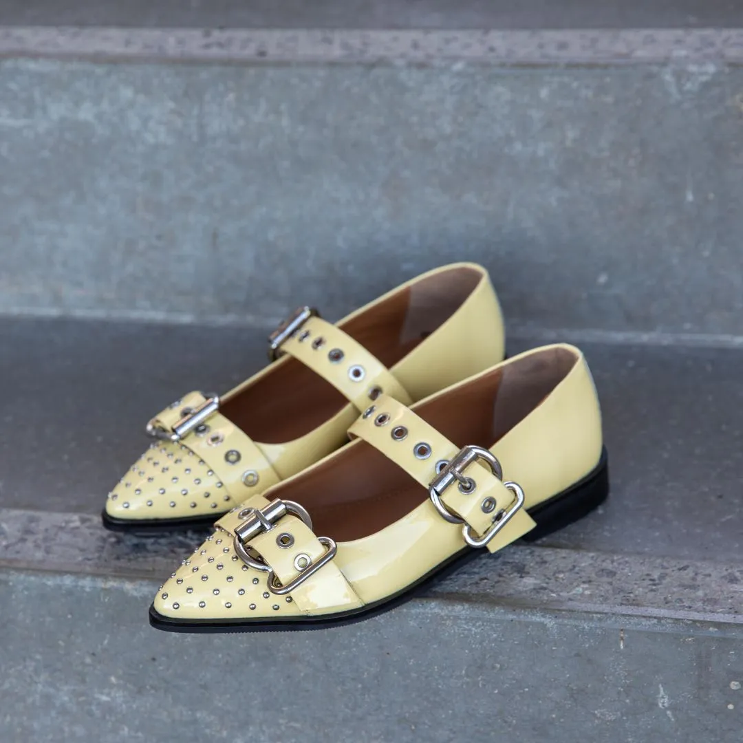 Copenhagen Shoes Future Vibes Patent Ballerina Yellow