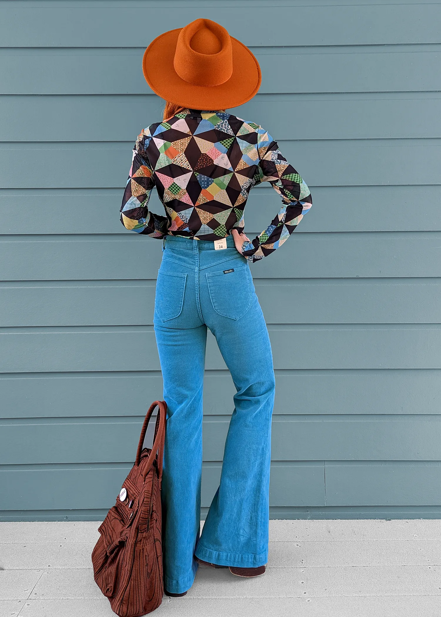 Cornflower Blue Corduroy Sailor Eastcoast Flares <br><I>almost gone! </I>