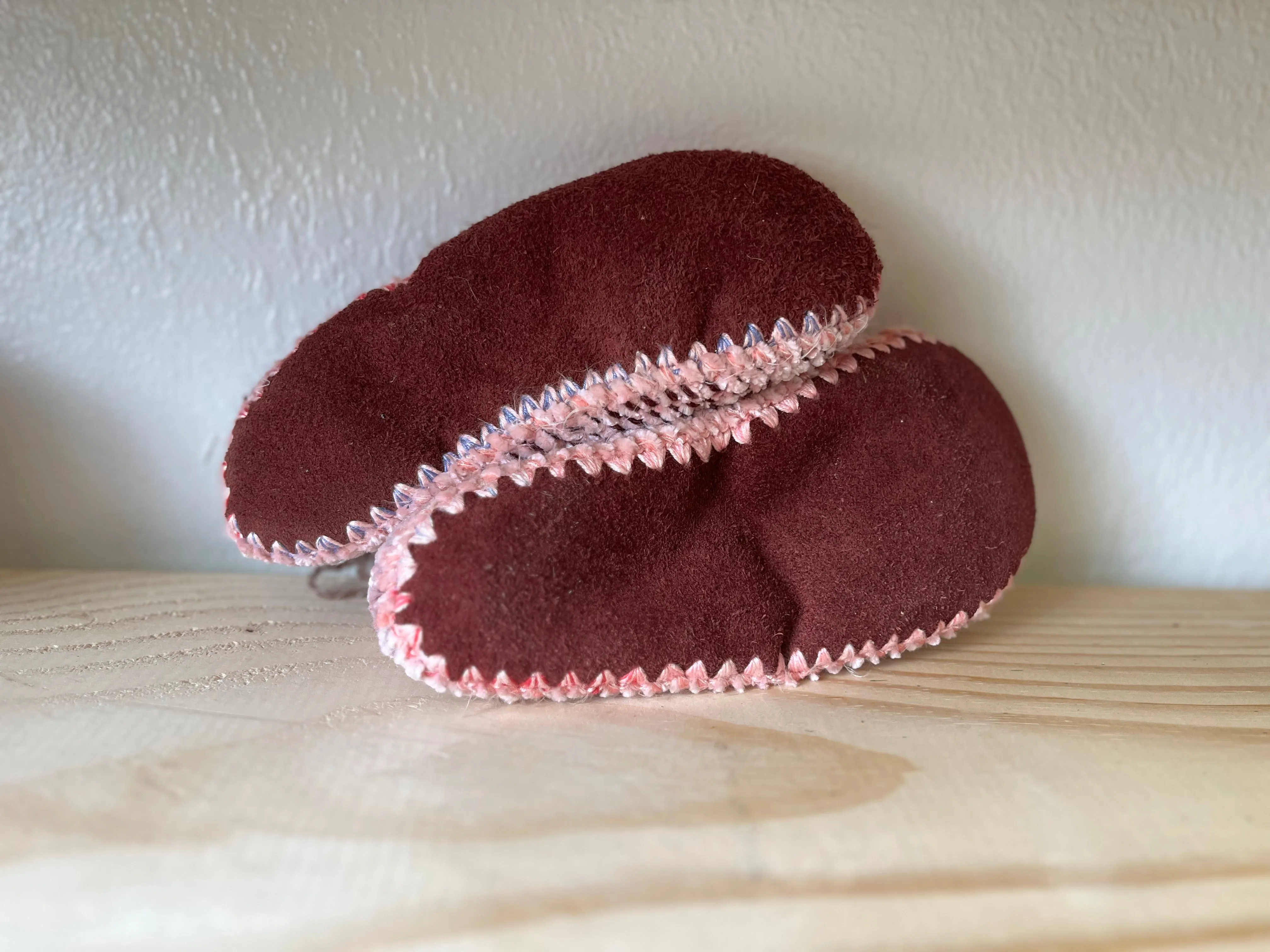 Cozy Crochet, Leather Bottom, Sheepskin Slippers