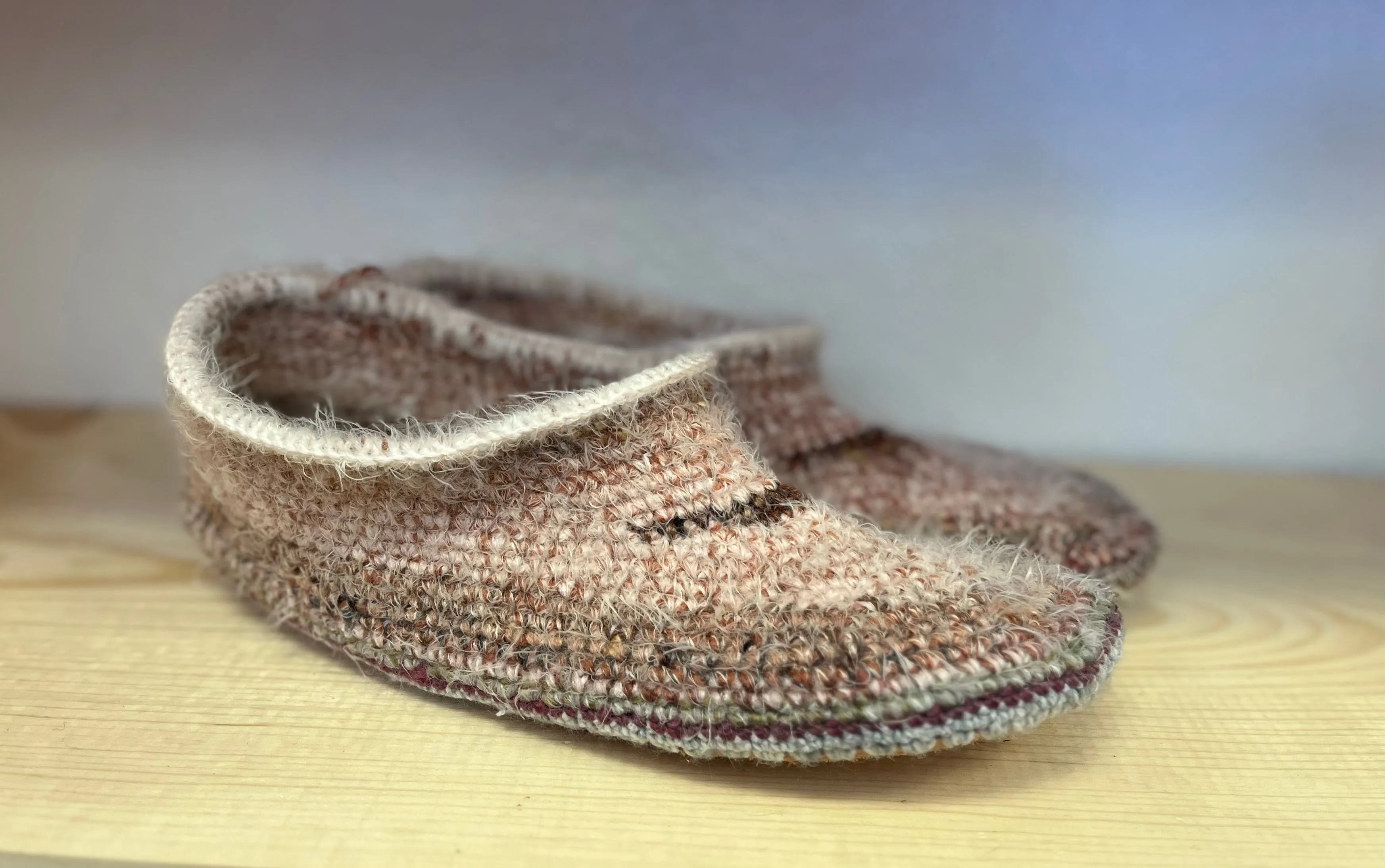Cozy Crochet, Leather Bottom, Sheepskin Slippers