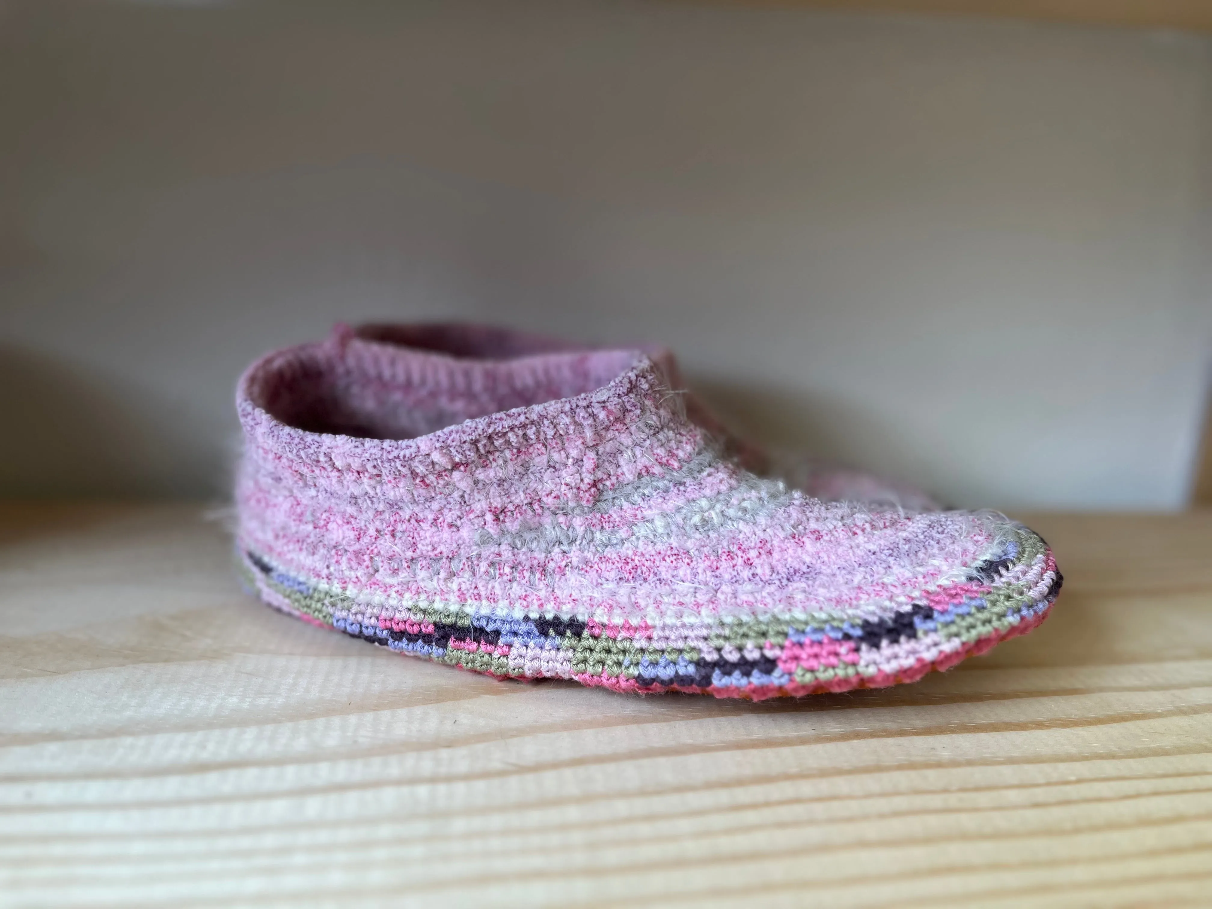 Cozy Crochet, Leather Bottom, Sheepskin Slippers