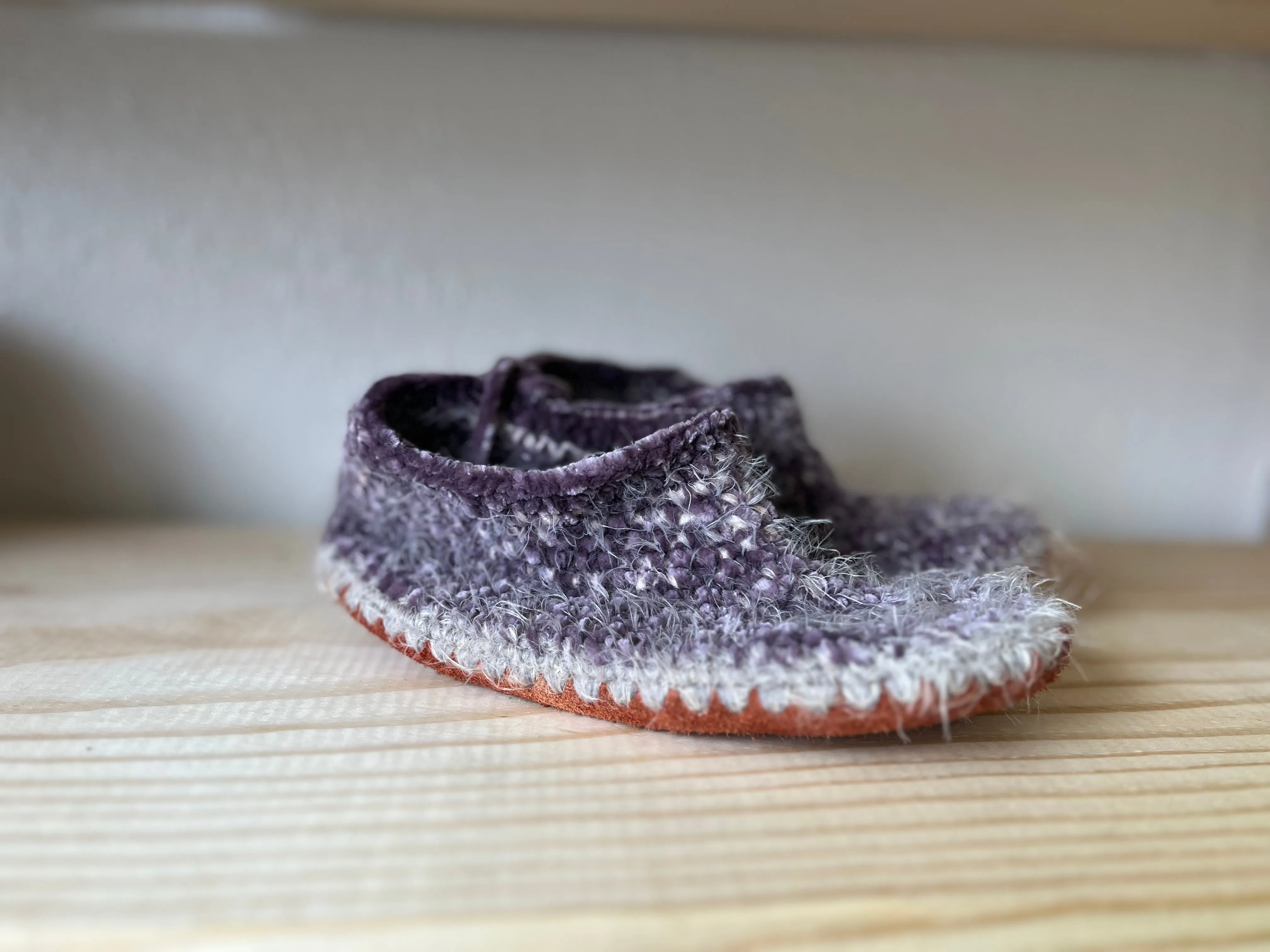 Cozy Crochet, Leather Bottom, Sheepskin Slippers