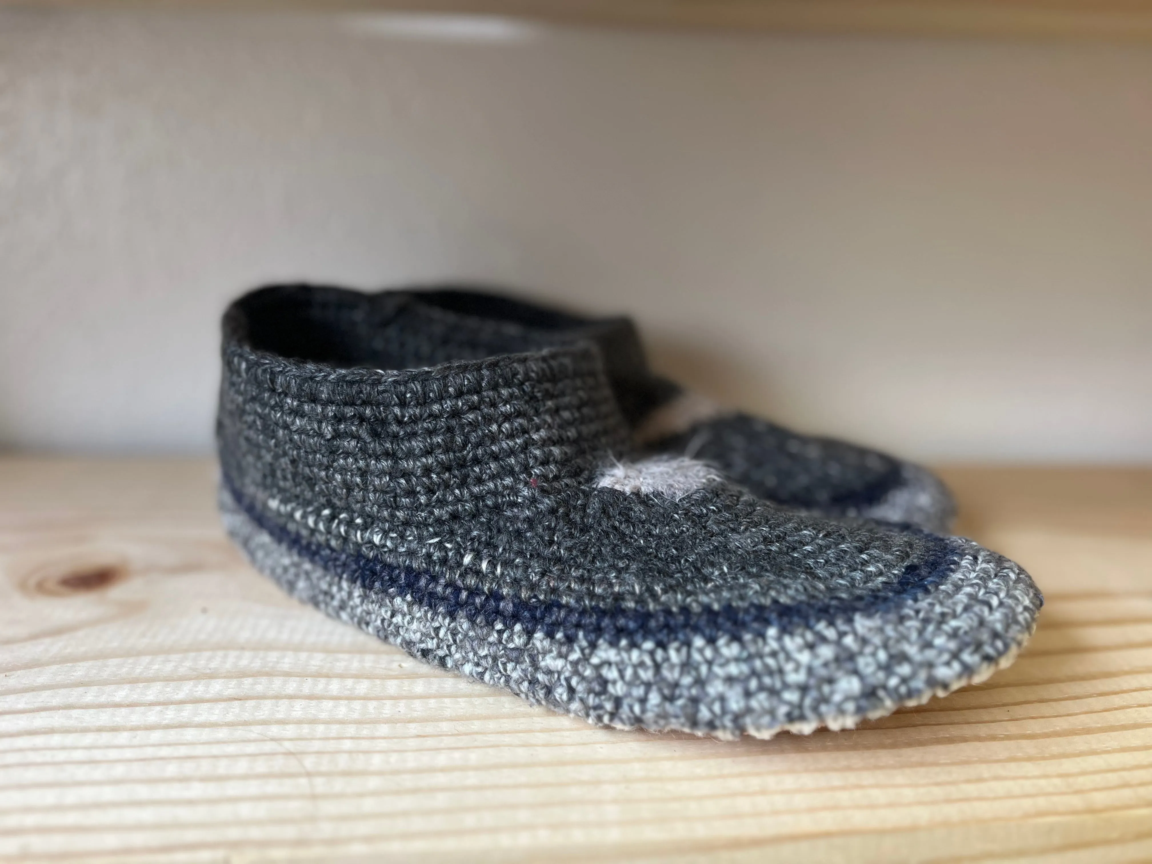 Cozy Crochet, Leather Bottom, Sheepskin Slippers