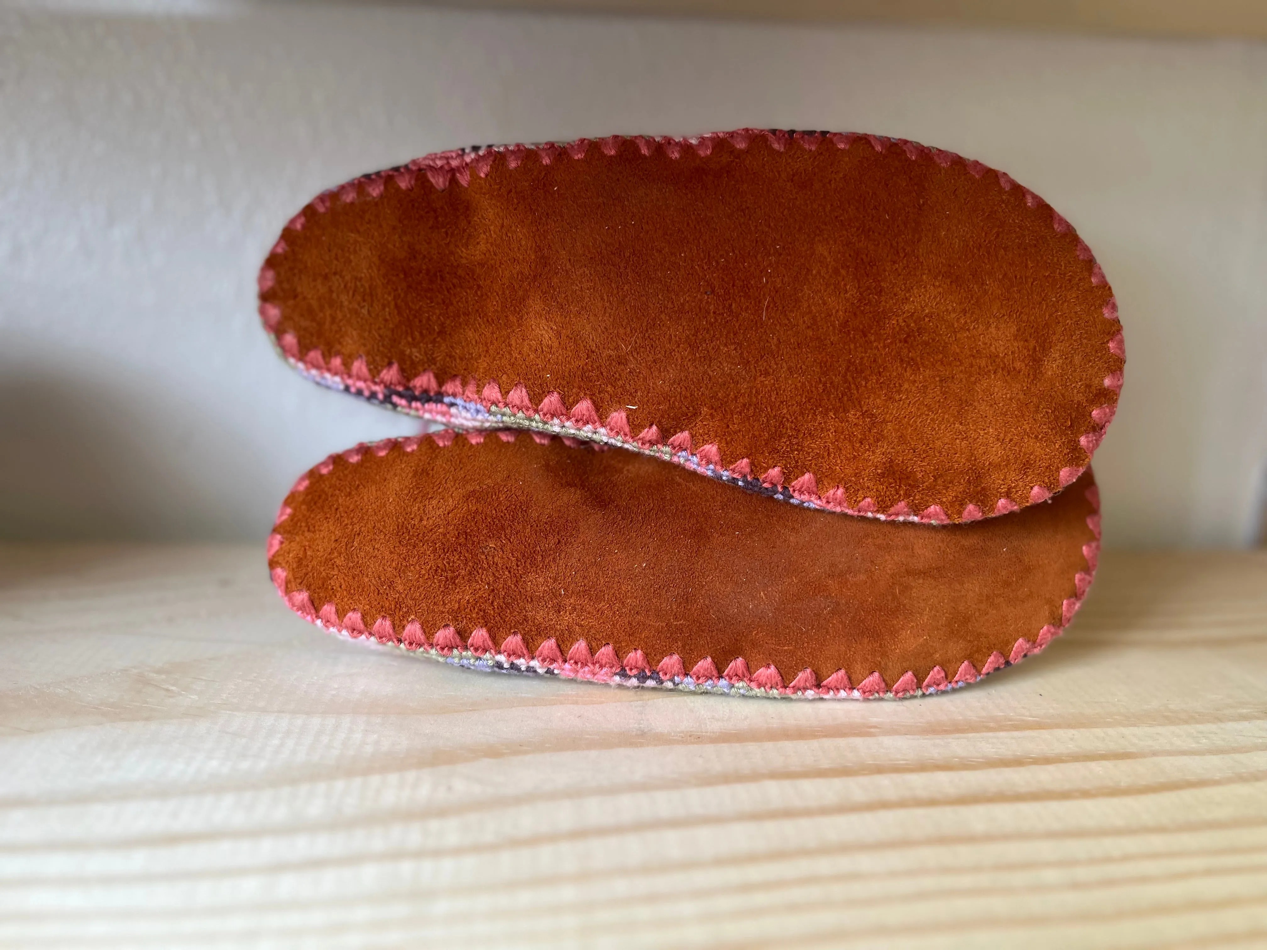 Cozy Crochet, Leather Bottom, Sheepskin Slippers