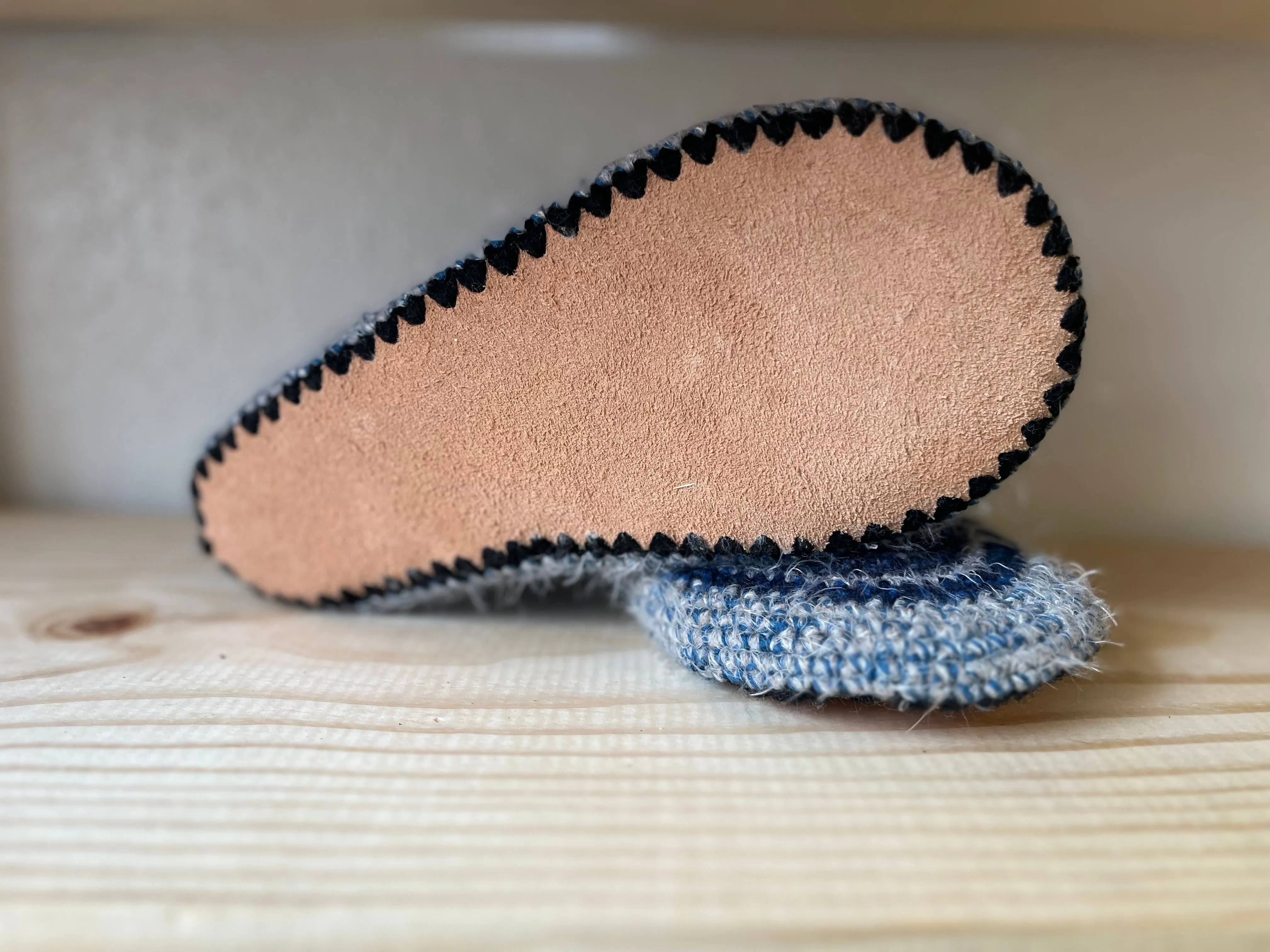 Cozy Crochet, Leather Bottom, Sheepskin Slippers