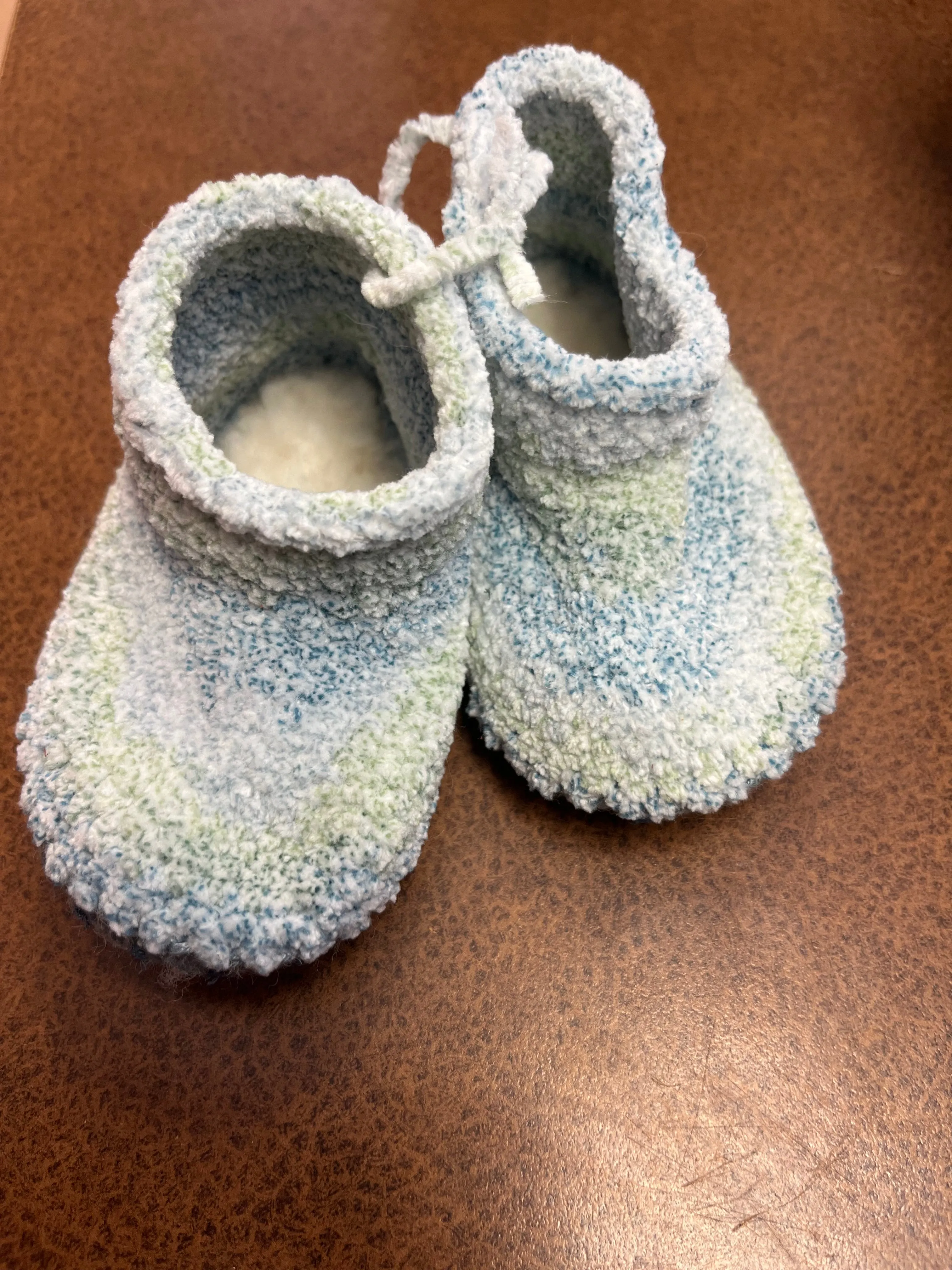 Cozy Crochet, Leather Bottom, Sheepskin Slippers
