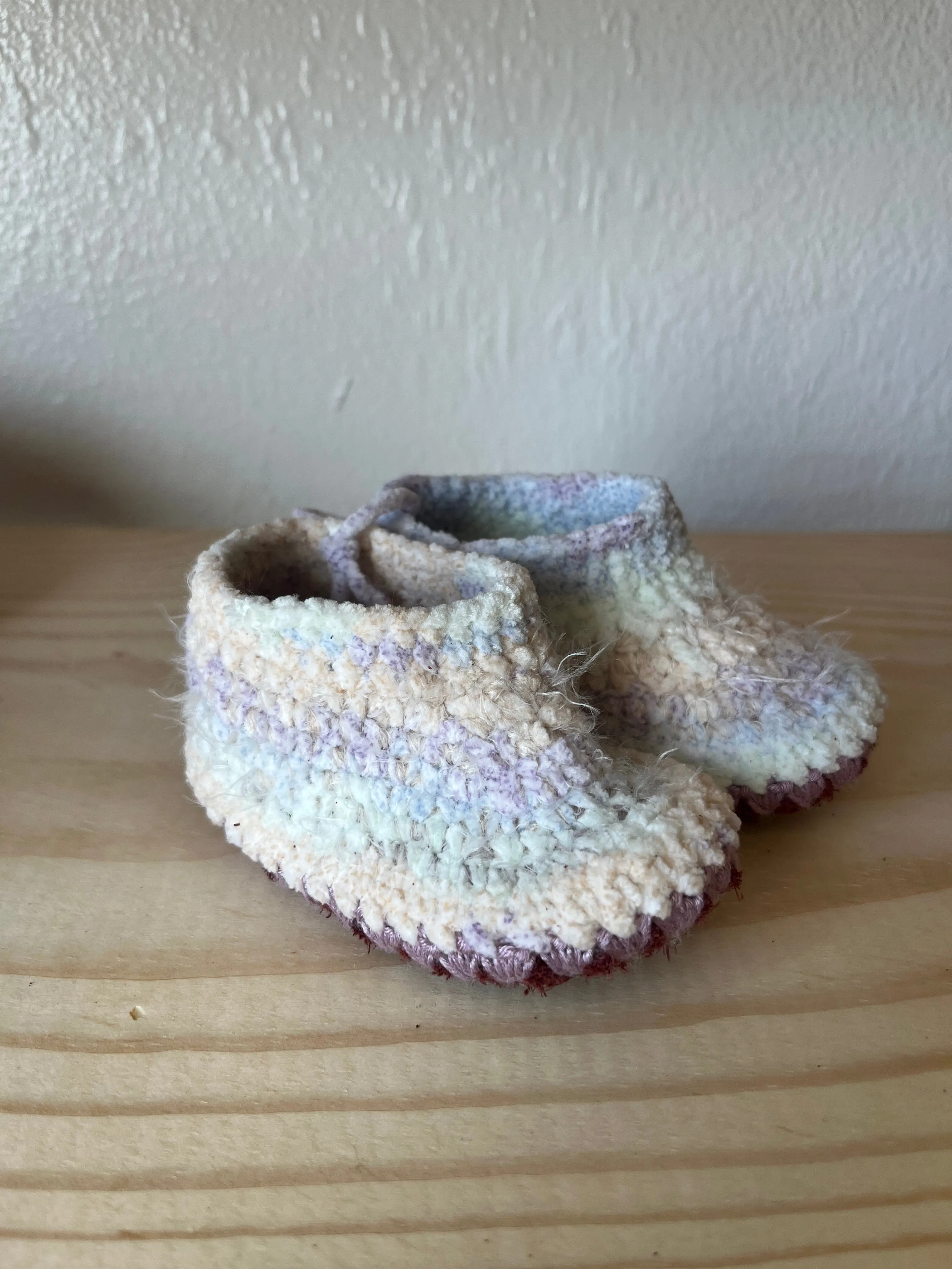Cozy Crochet, Leather Bottom, Sheepskin Slippers