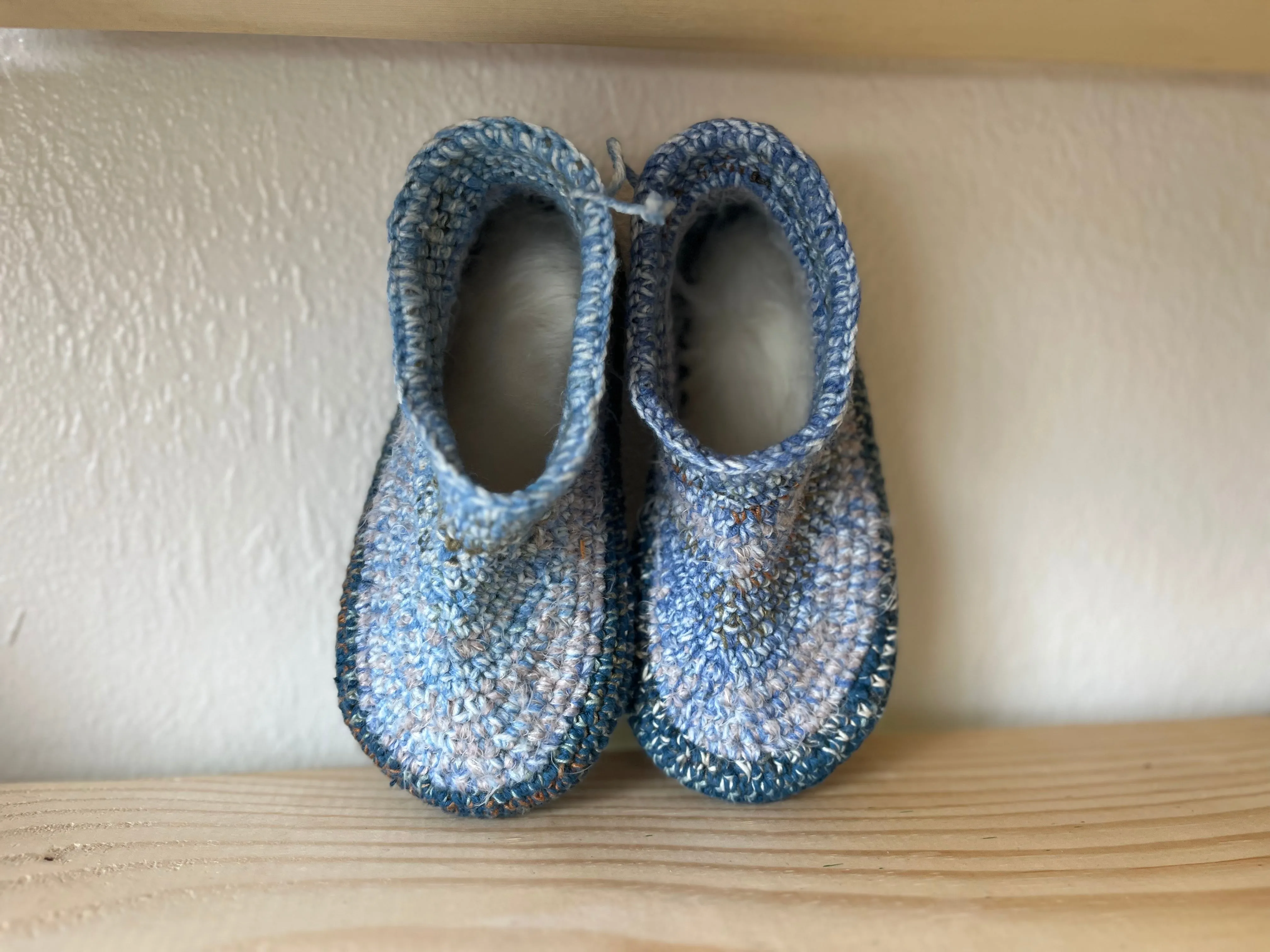 Cozy Crochet, Leather Bottom, Sheepskin Slippers