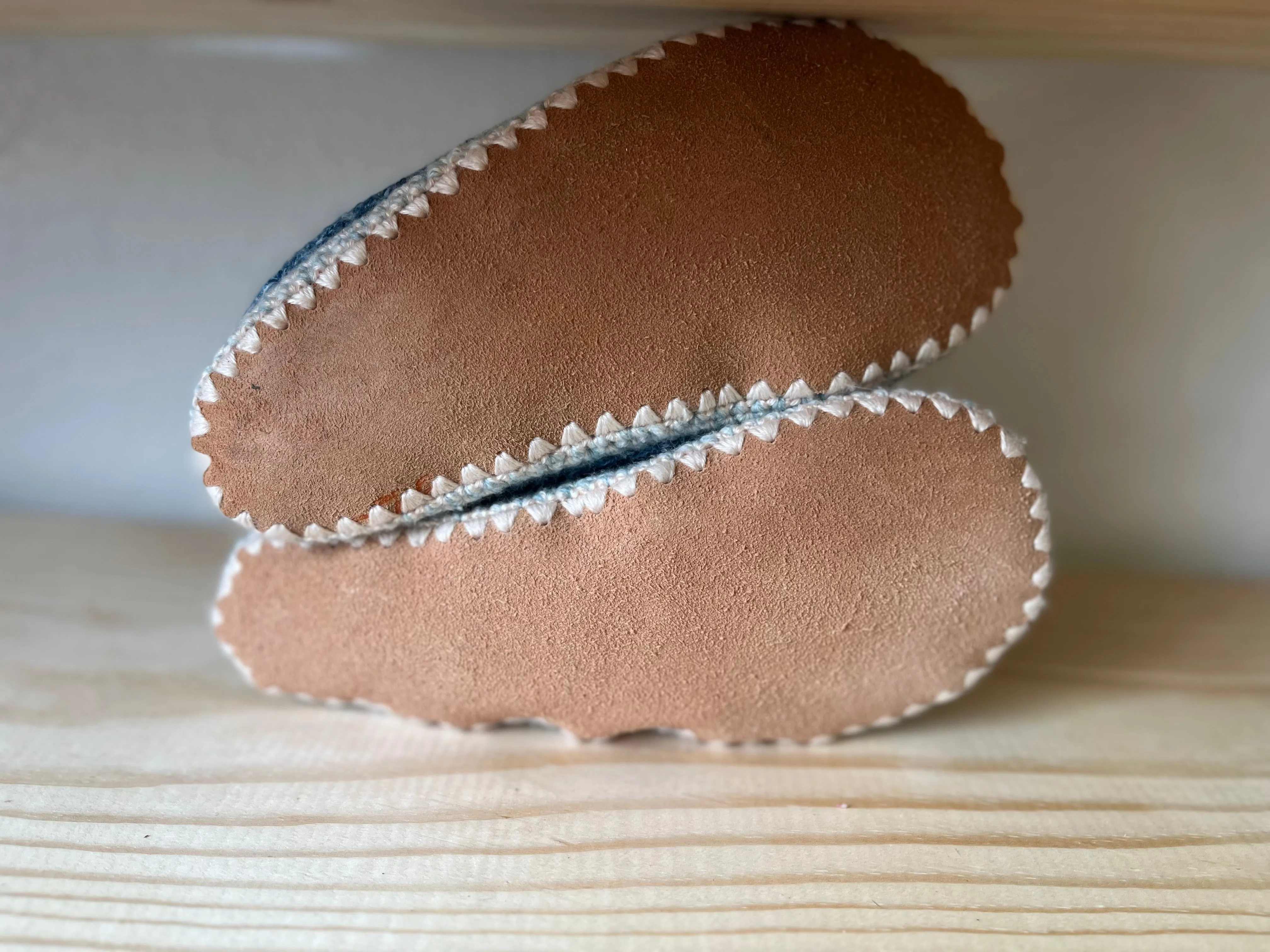 Cozy Crochet, Leather Bottom, Sheepskin Slippers
