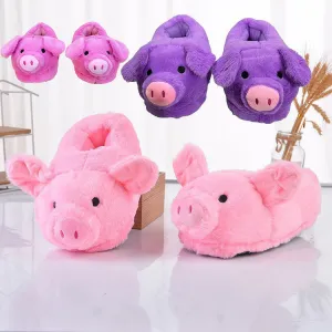 Cute Graffiti Pig Plush Slippers - Cozy and Fun Footwear for All Ages