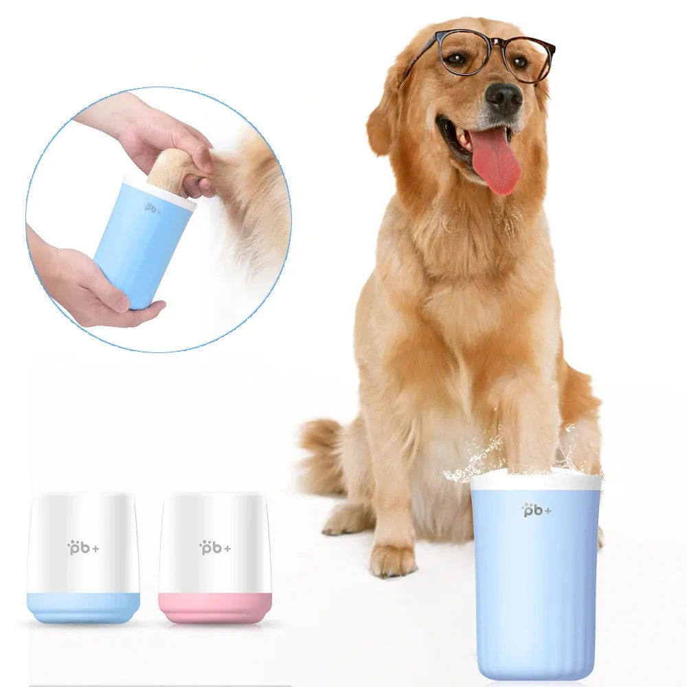 Dog Paw Cleaner Cup with Soft Silicone Brush for All Dog Sizes