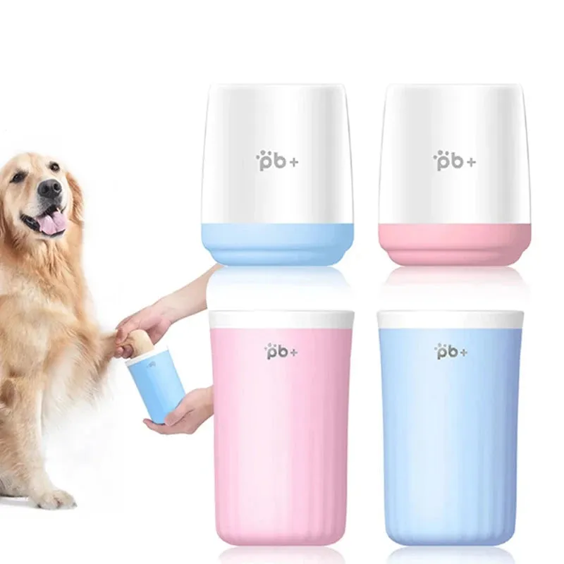 Dog Paw Cleaner Cup with Soft Silicone Brush for All Dog Sizes