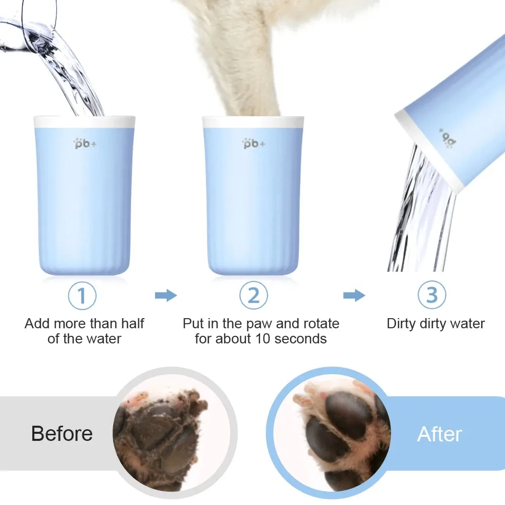 Dog Paw Cleaner Cup with Soft Silicone Brush for All Dog Sizes