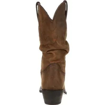 DURANGO® WOMEN'S DISTRESSED TAN SLOUCH WESTERN BOOT | Rd542