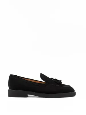 Edith tassel loafers in black suede