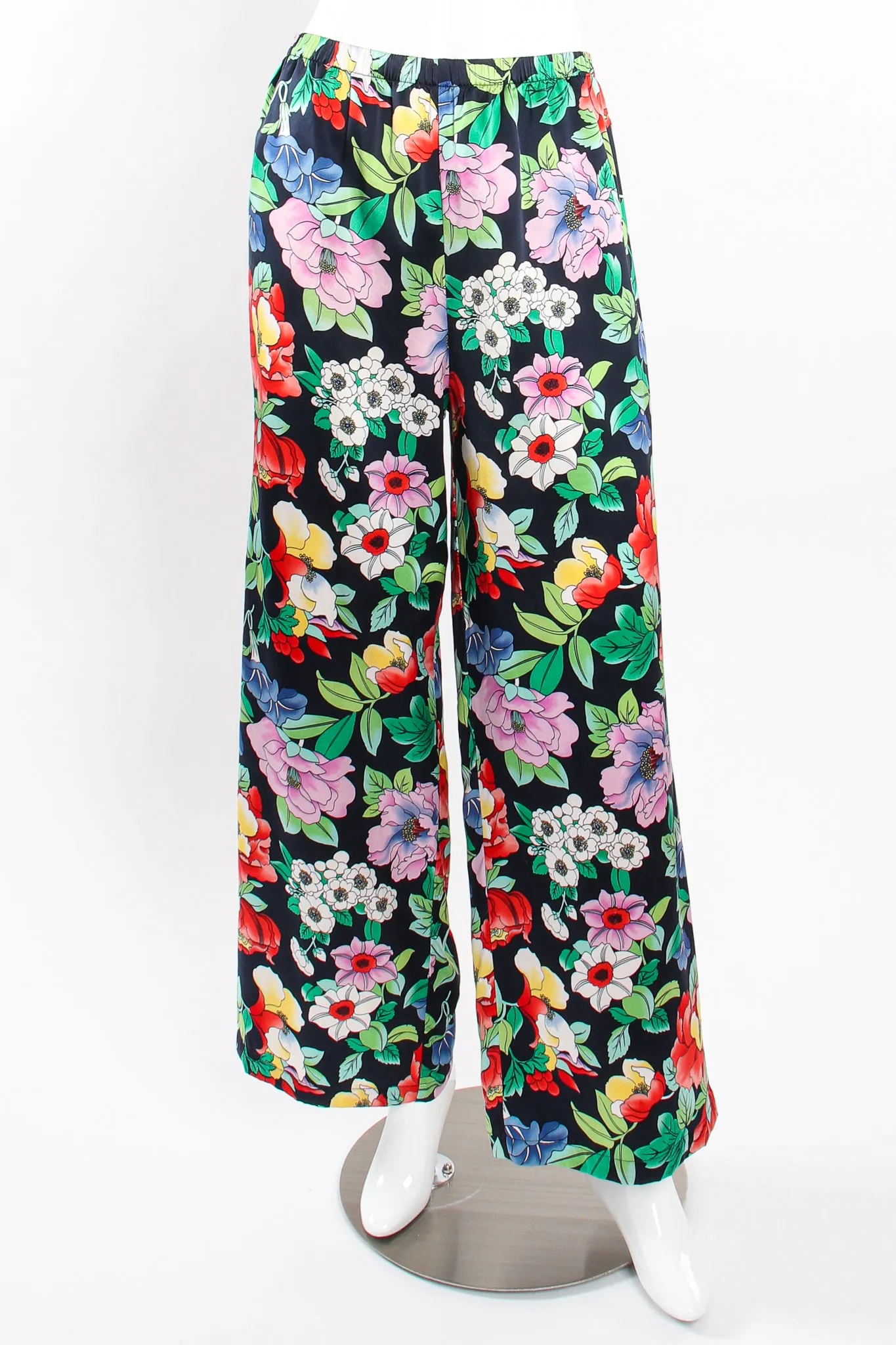 Floral Silk Poncho & Pant Lounge Set