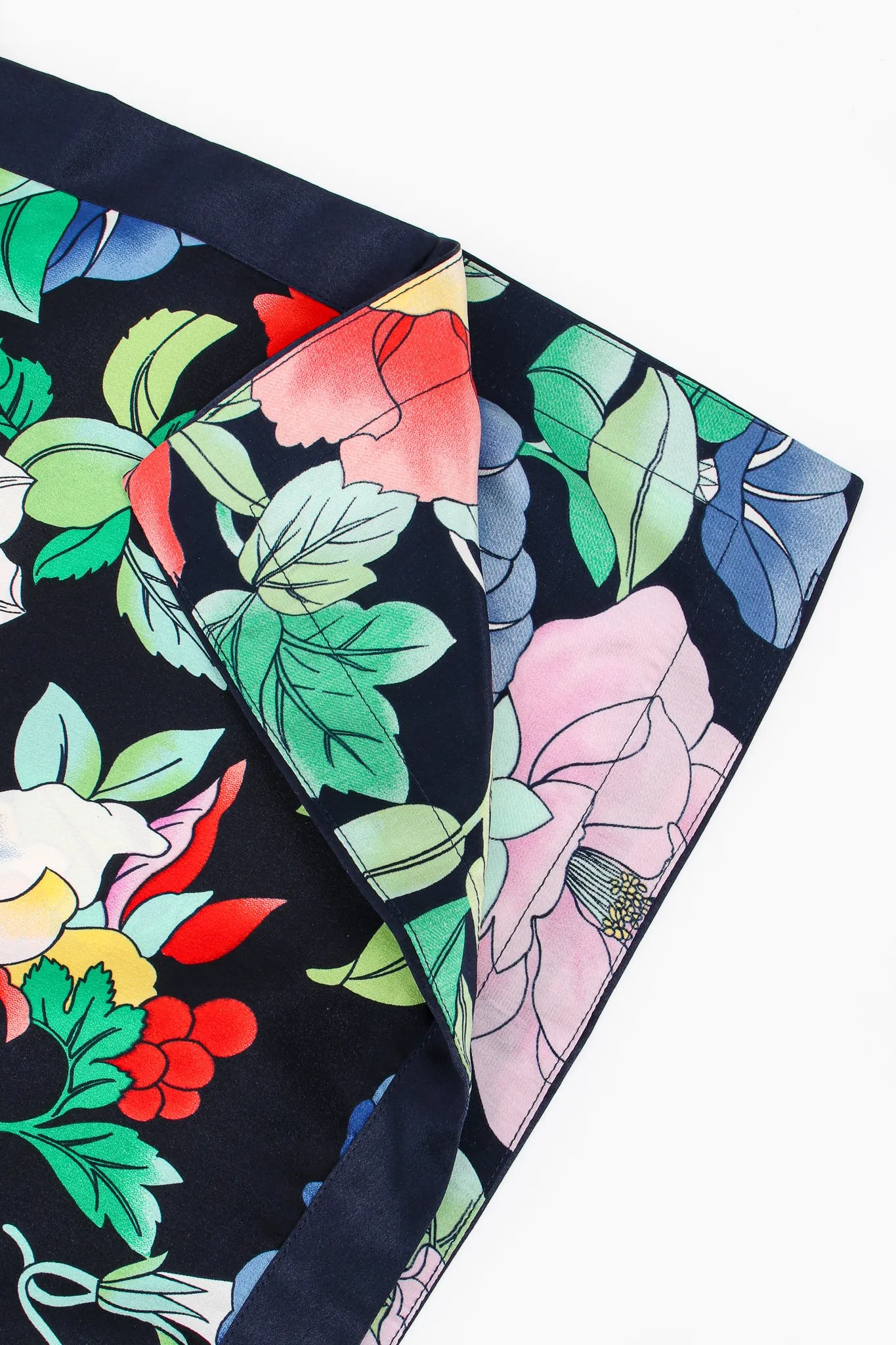 Floral Silk Poncho & Pant Lounge Set