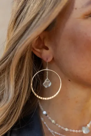 Flow with Life Aquamarine Silver Hoop Earrings