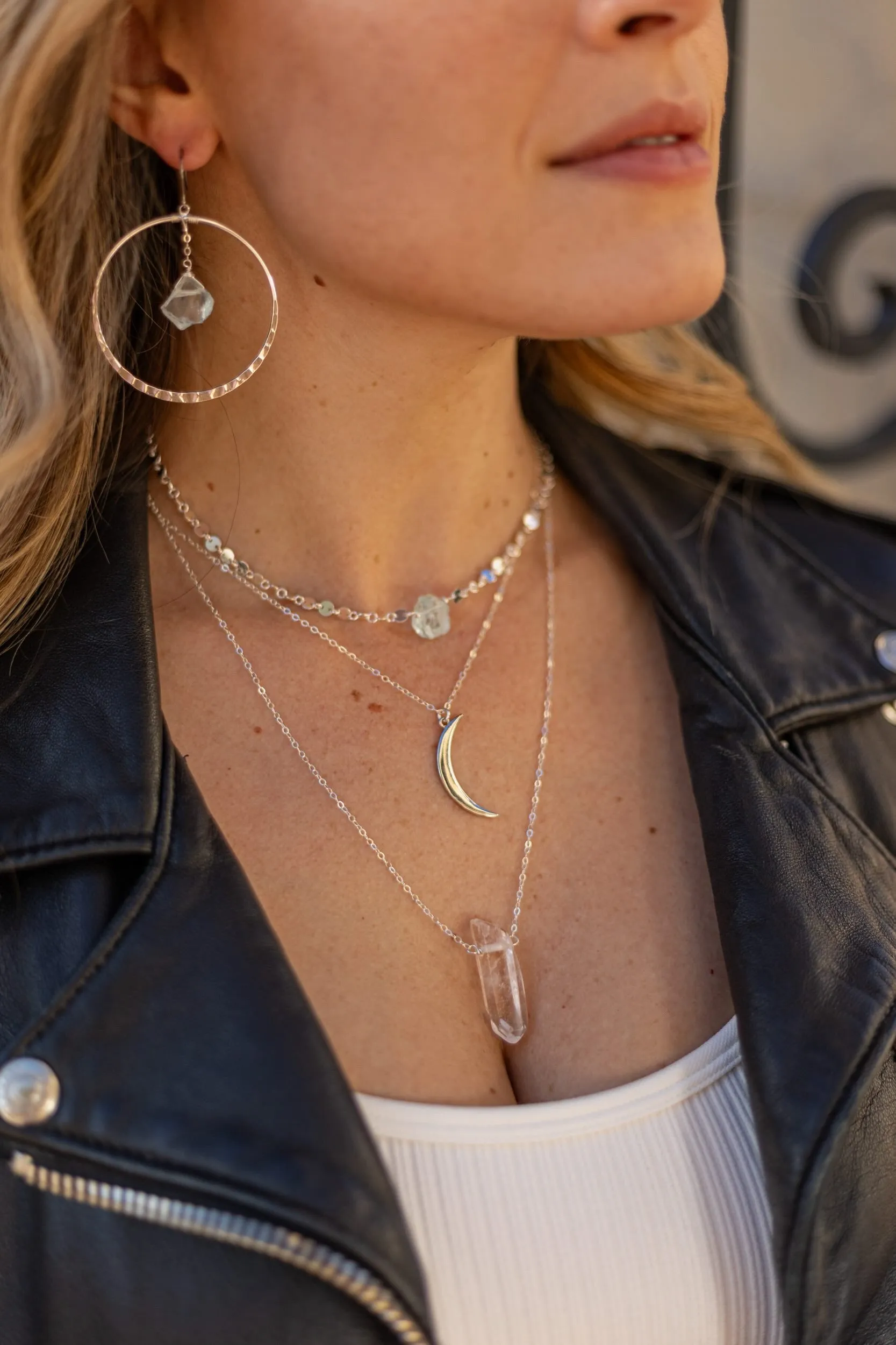 Flow with Life Aquamarine Silver Hoop Earrings