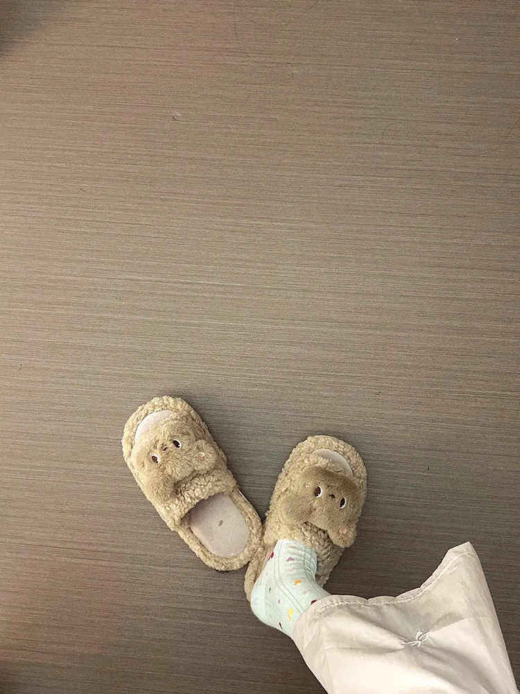 Fluffy Bear Slippers