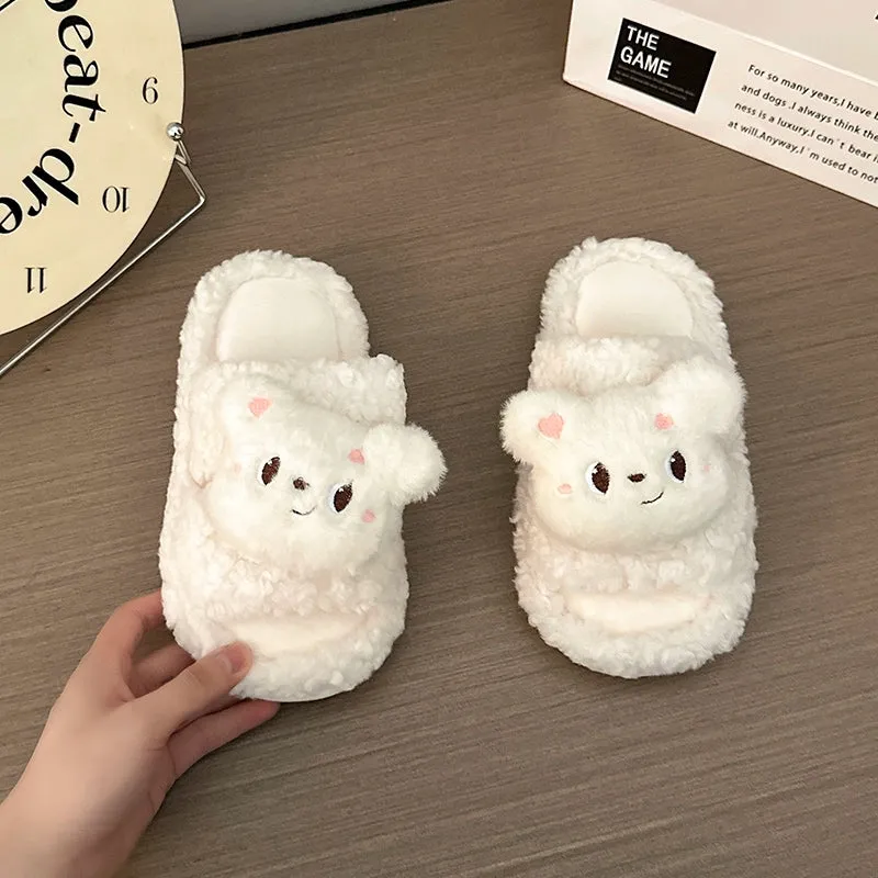 Fluffy Bear Slippers