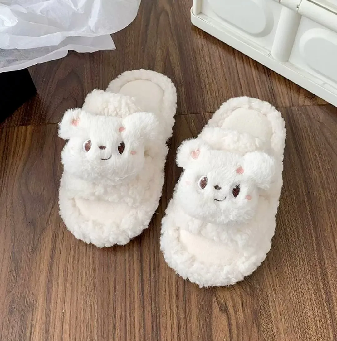 Fluffy Bear Slippers