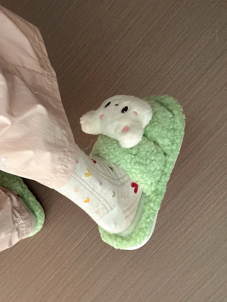 Fluffy Bear Slippers