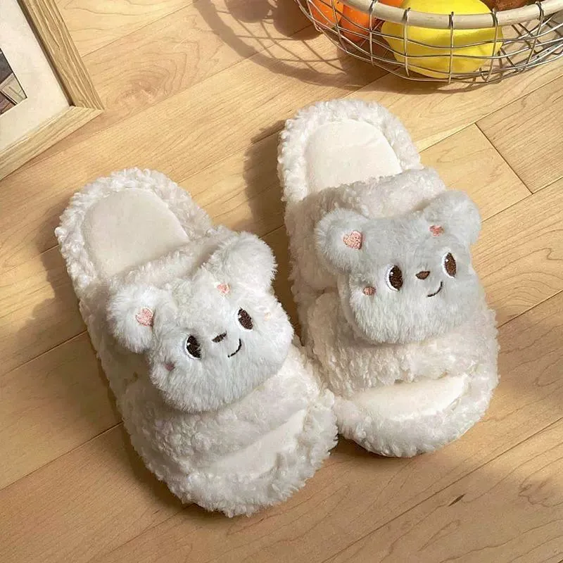 Fluffy Bear Slippers