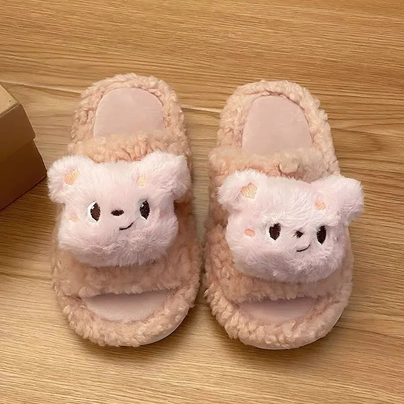 Fluffy Bear Slippers