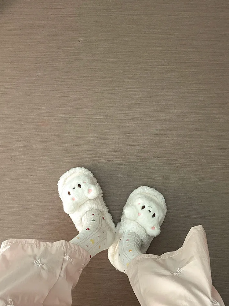 Fluffy Bear Slippers