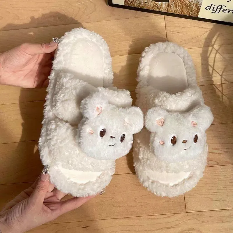 Fluffy Bear Slippers