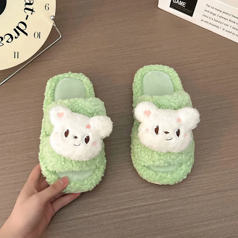 Fluffy Bear Slippers