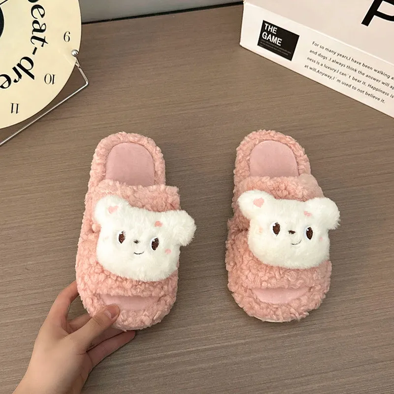 Fluffy Bear Slippers