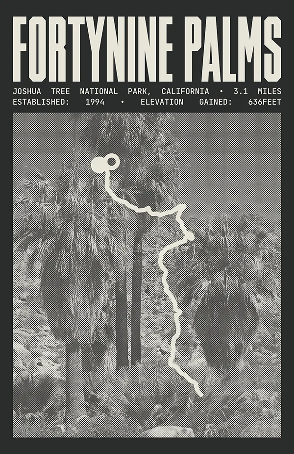 Fortynine Palms Oasis Trail Poster | Joshua Tree National Park Prints