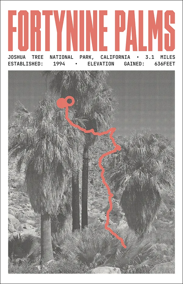 Fortynine Palms Oasis Trail Poster | Joshua Tree National Park Prints