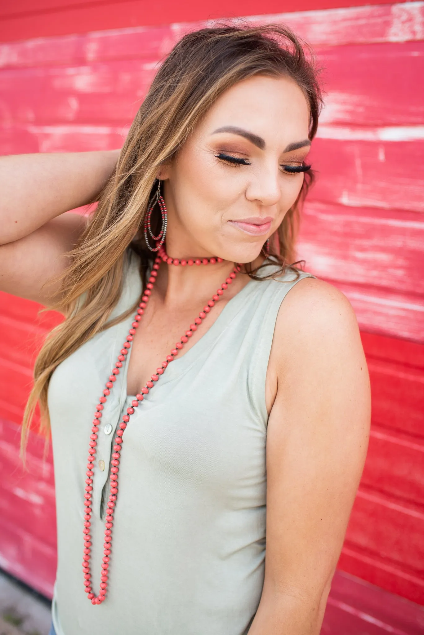 Front Button Sage Tank