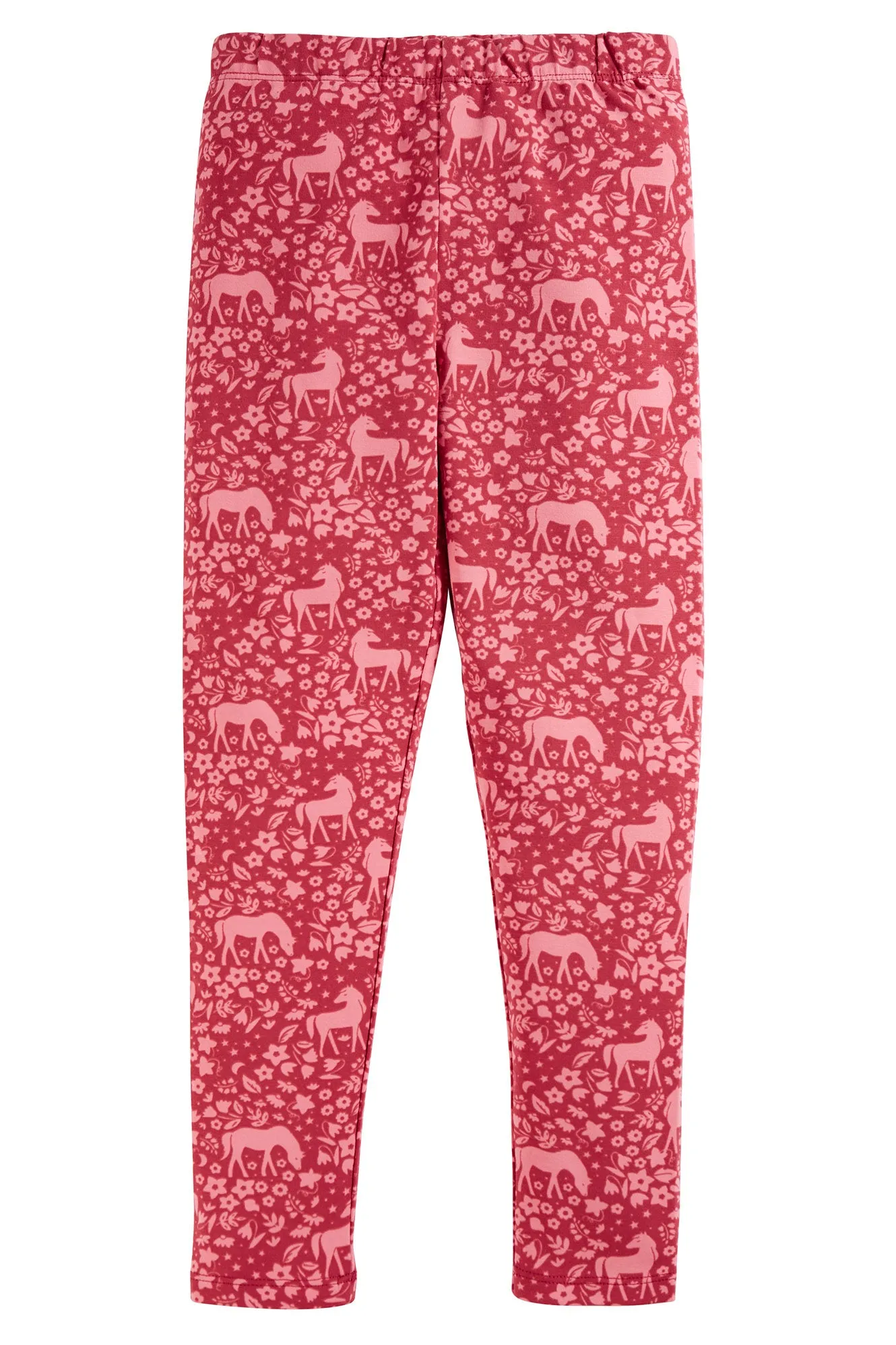 Frugi Libby Leggings, Guava Wild Ponies, horse Leggings- Organic Cotton-Children's Clothing