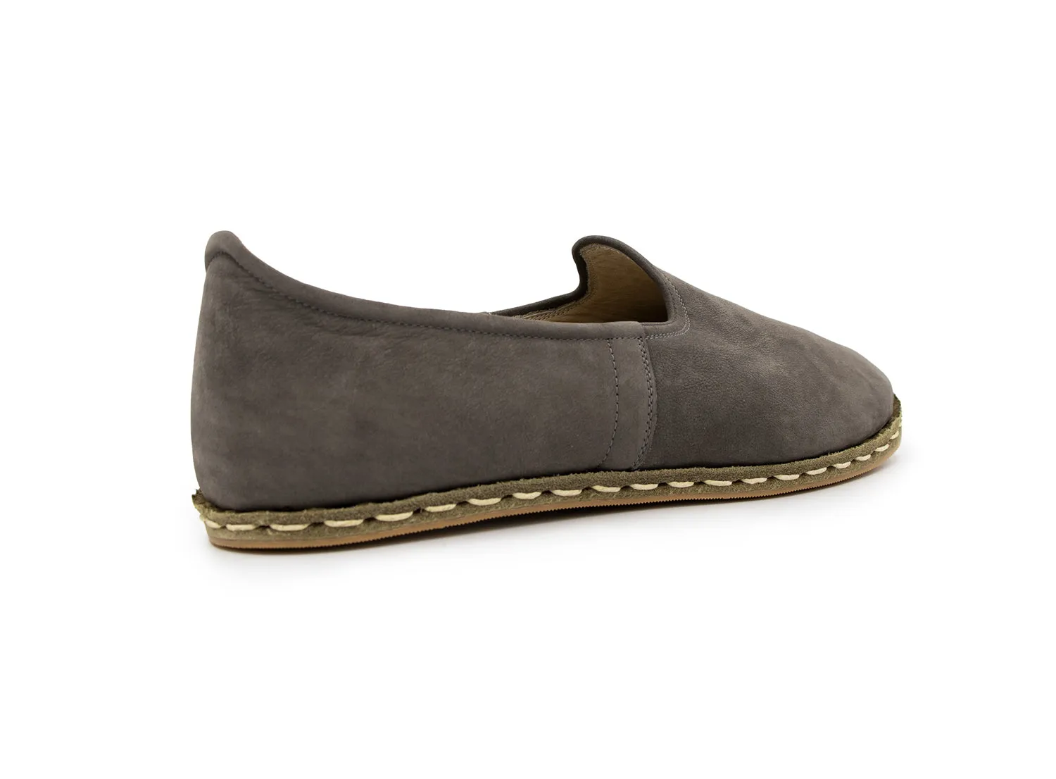 Grey Leather Loafers