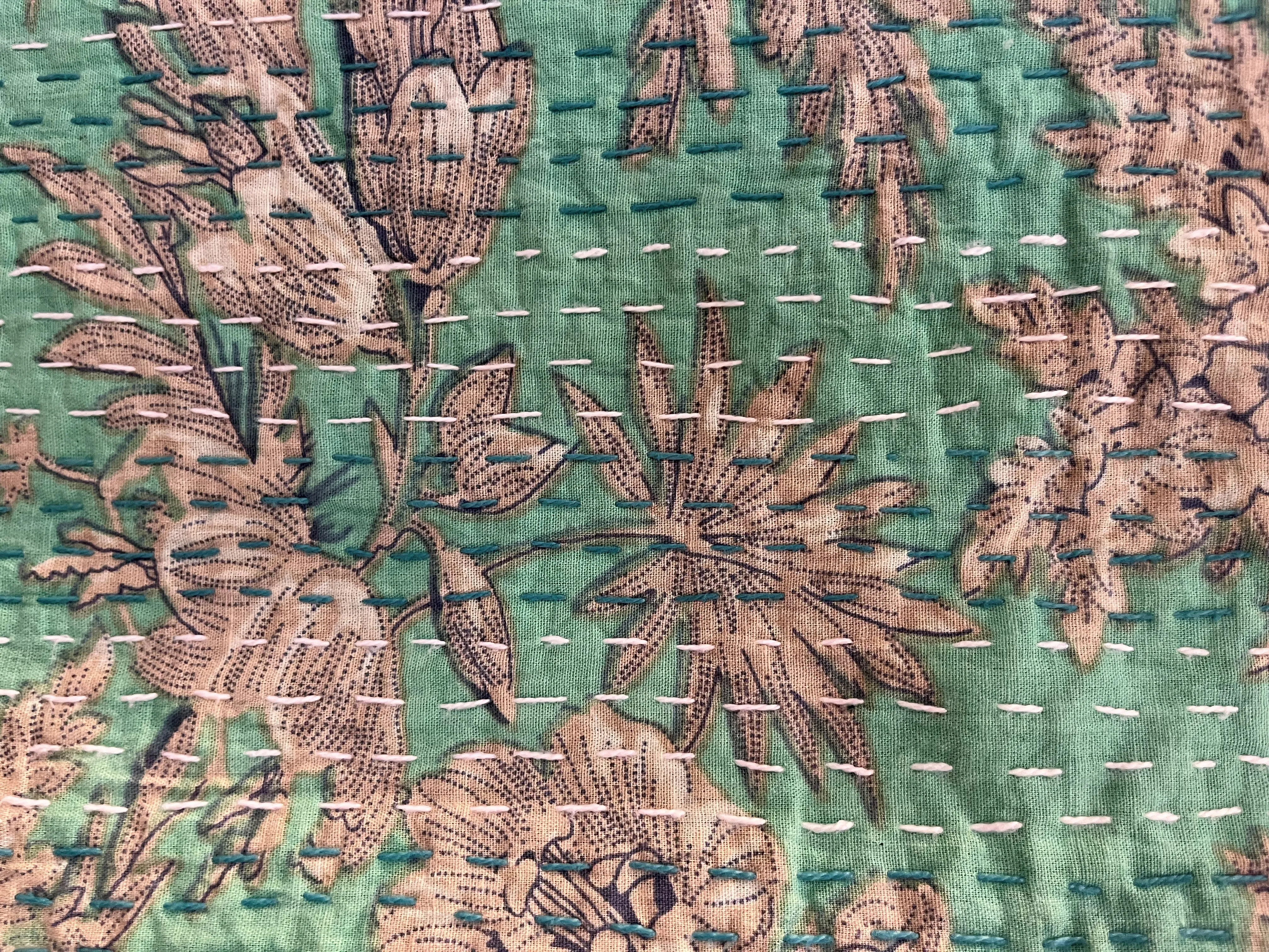 Handmade 100% Cotton Printed Kantha Quilted Kimono Jacket