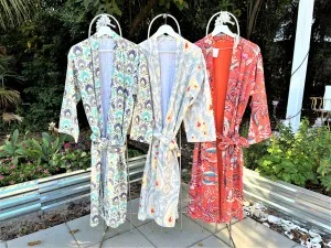 Handmade 100% Cotton Printed Kantha Quilted Kimono Jacket