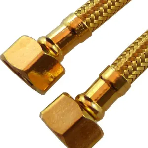 Haron B4F18G 18″ (450mm) GOLD 1/2″F x 1/2″F Stainless Steel Braided Hose