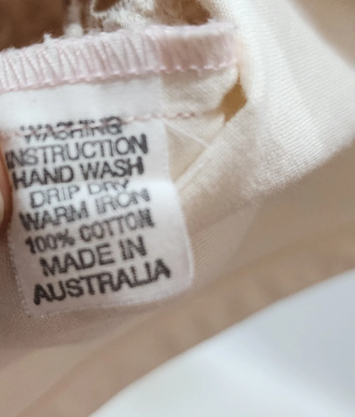 Honest Studios cream cotton top size Medium