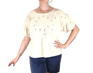 Honest Studios cream cotton top size Medium