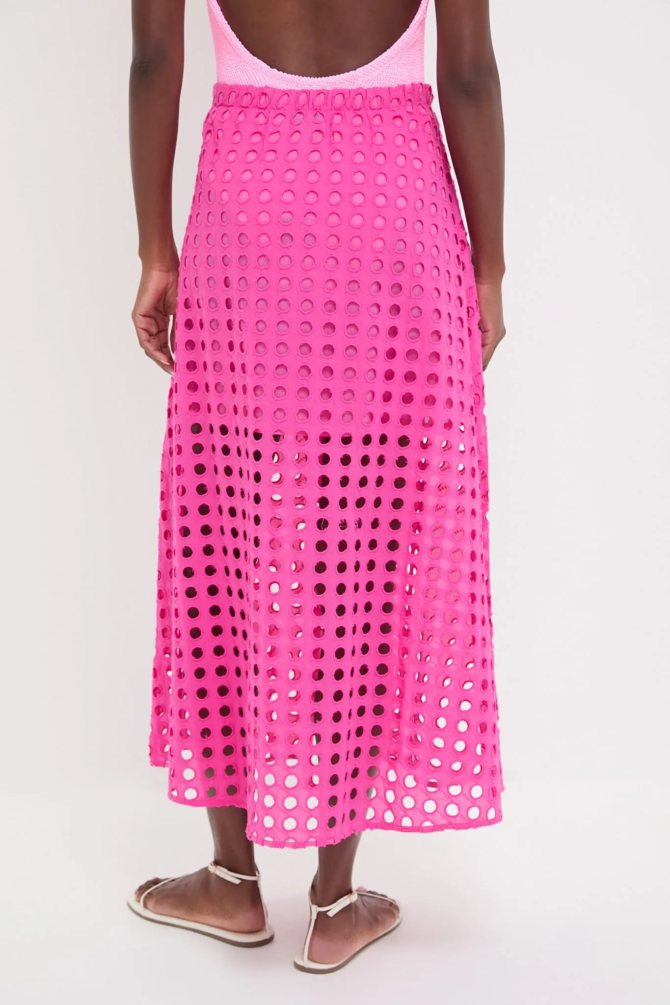Hot Pink Cotton Eyelet Eve Skirt