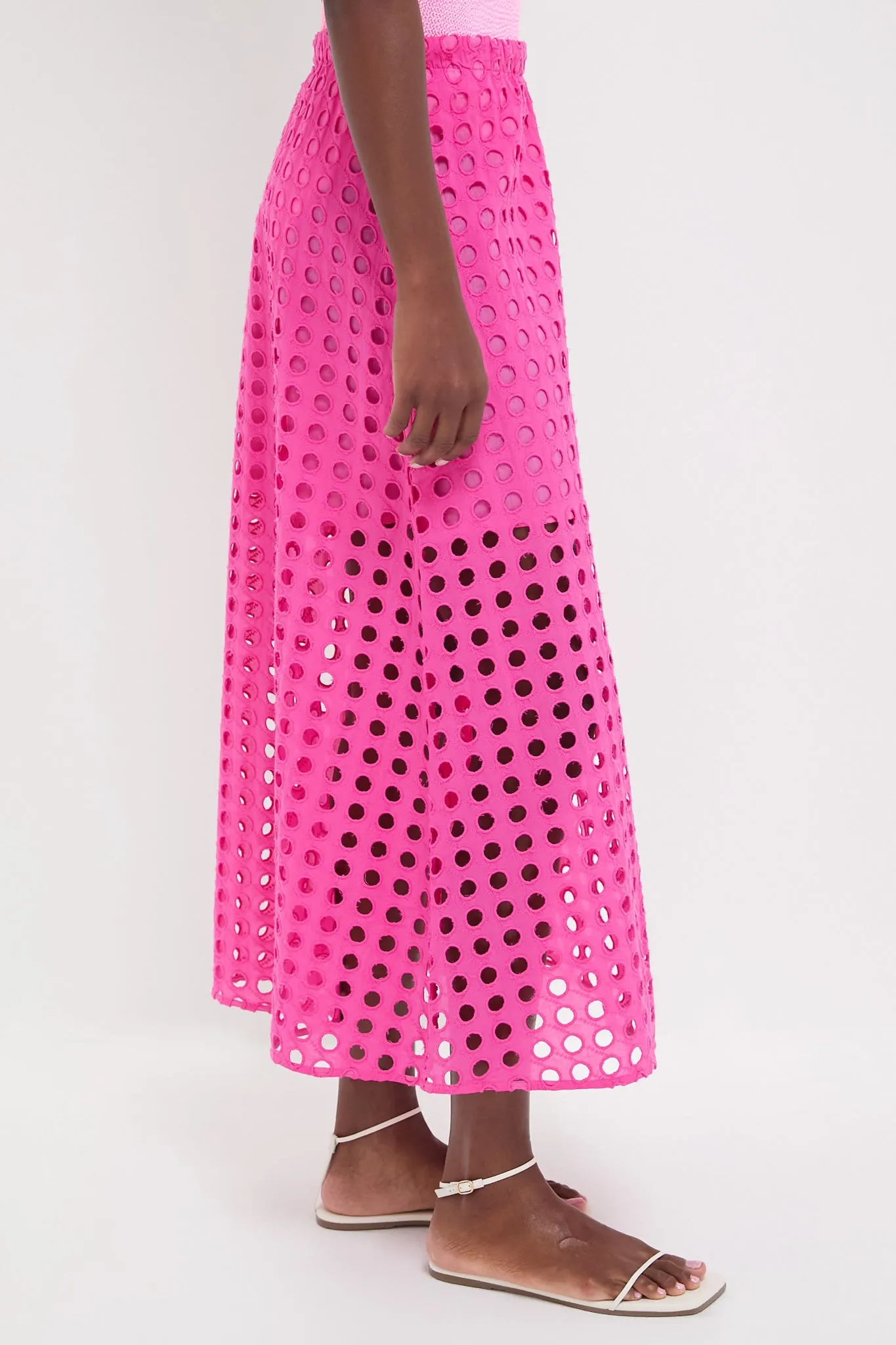 Hot Pink Cotton Eyelet Eve Skirt